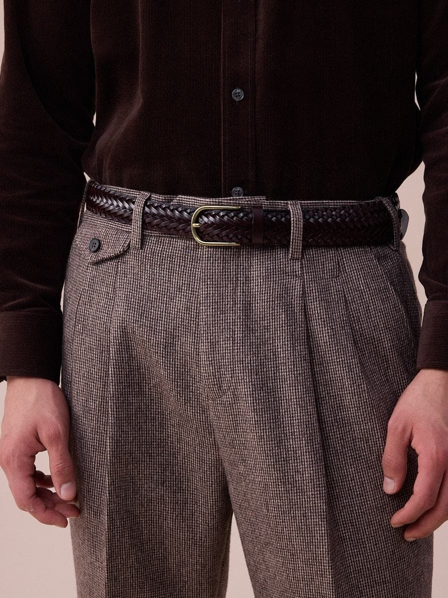 Piemonte  High Waisted Wool Belt Loop Pants