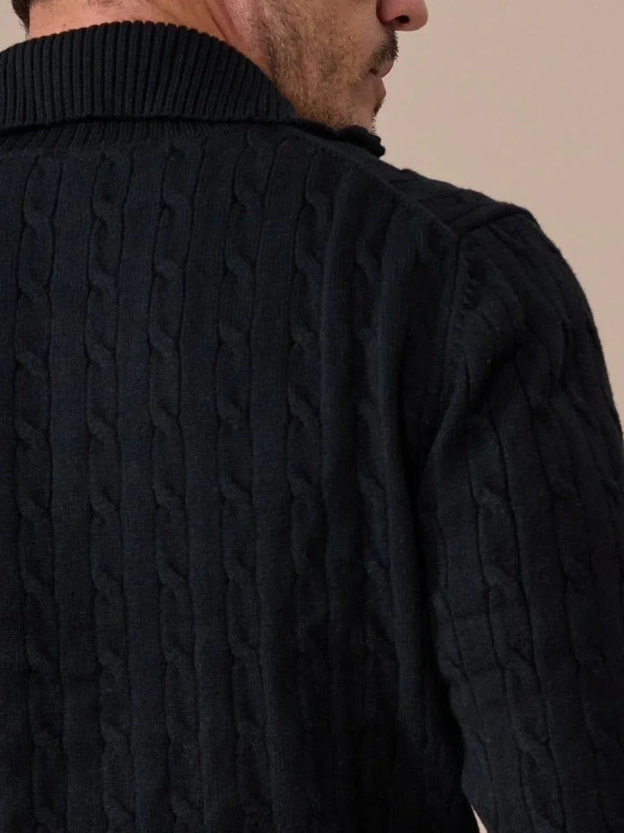 High Neck Textured Pullover