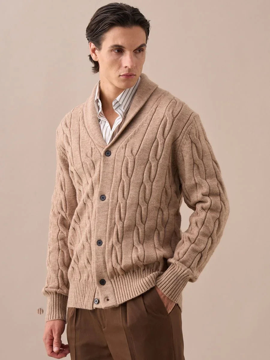Men's Shawl Collar Knit Cardigan
