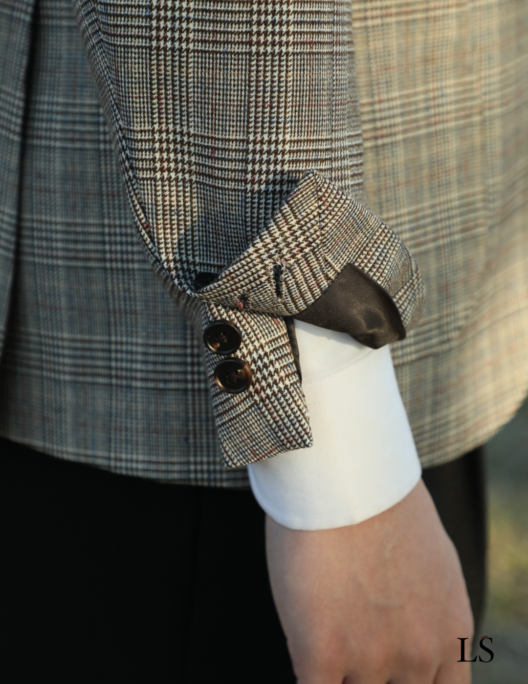 Blazer xadrez Glen com dois botões