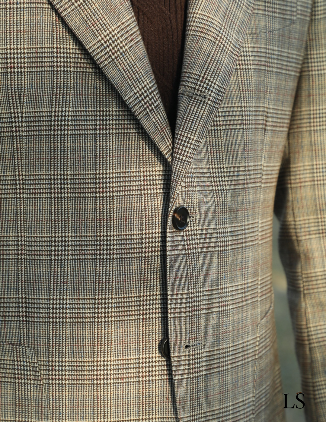 Blazer xadrez Glen com dois botões
