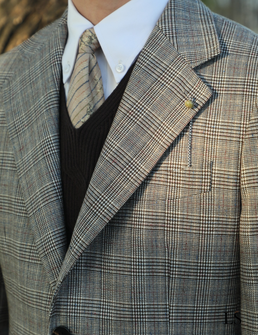 Blazer xadrez Glen com dois botões