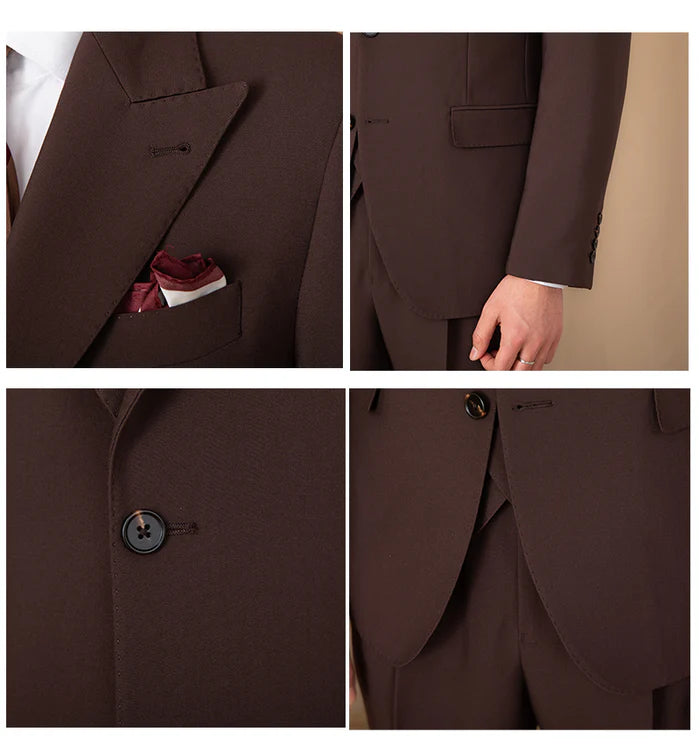 Costume dois botões Peak Lapel