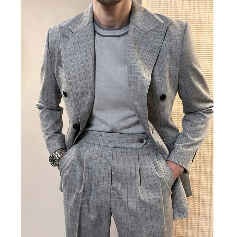 Blazer de abotoamento duplo com laço LS033