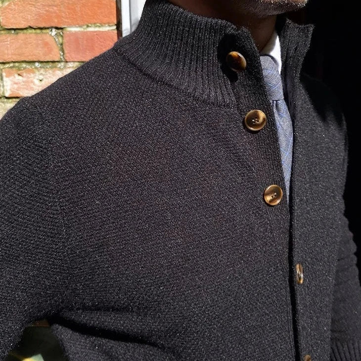 Cardigan Inglês com Bolsos Frontais