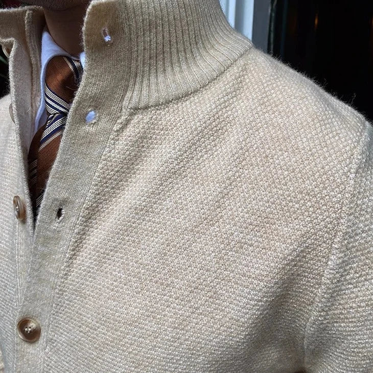 Cardigan Inglês com Bolsos Frontais