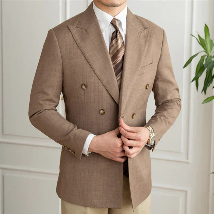 Blazer de abotoamento duplo com laço LS033