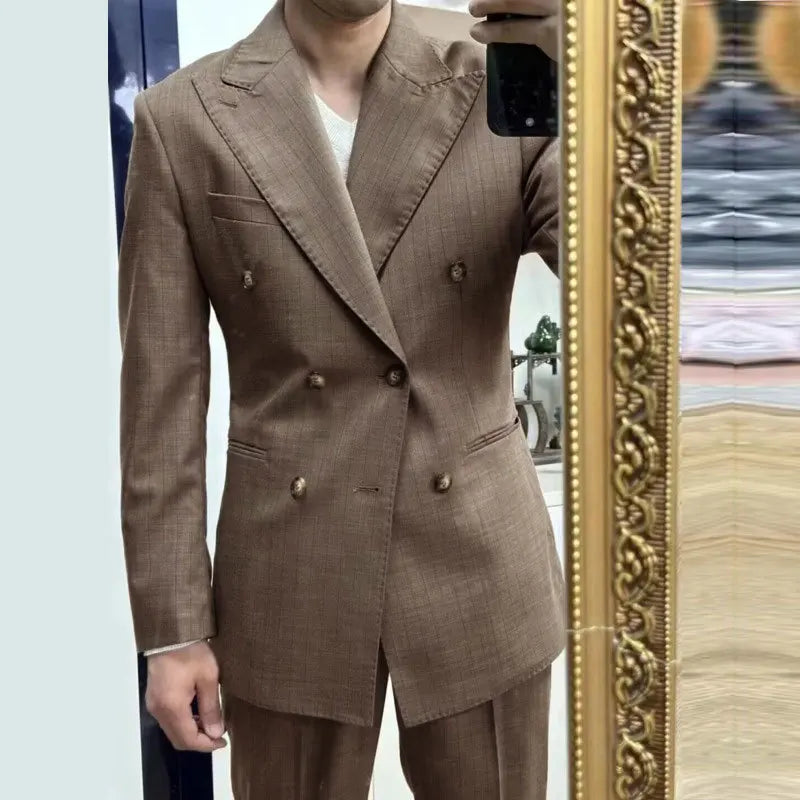 Blazer de abotoamento duplo com laço LS033
