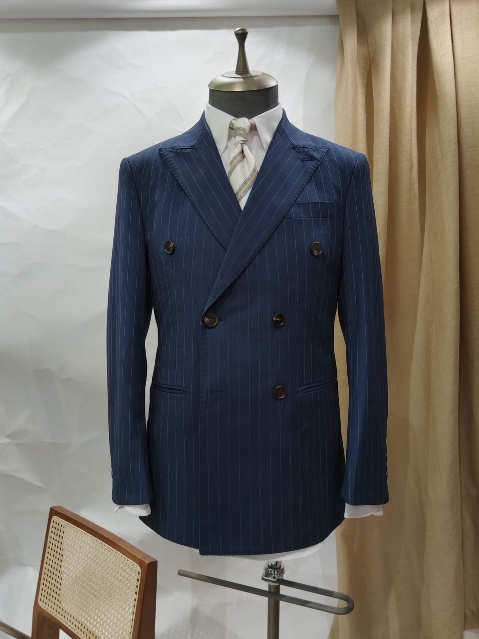 Costume Risca de Giz Modena Sartoriale Azul