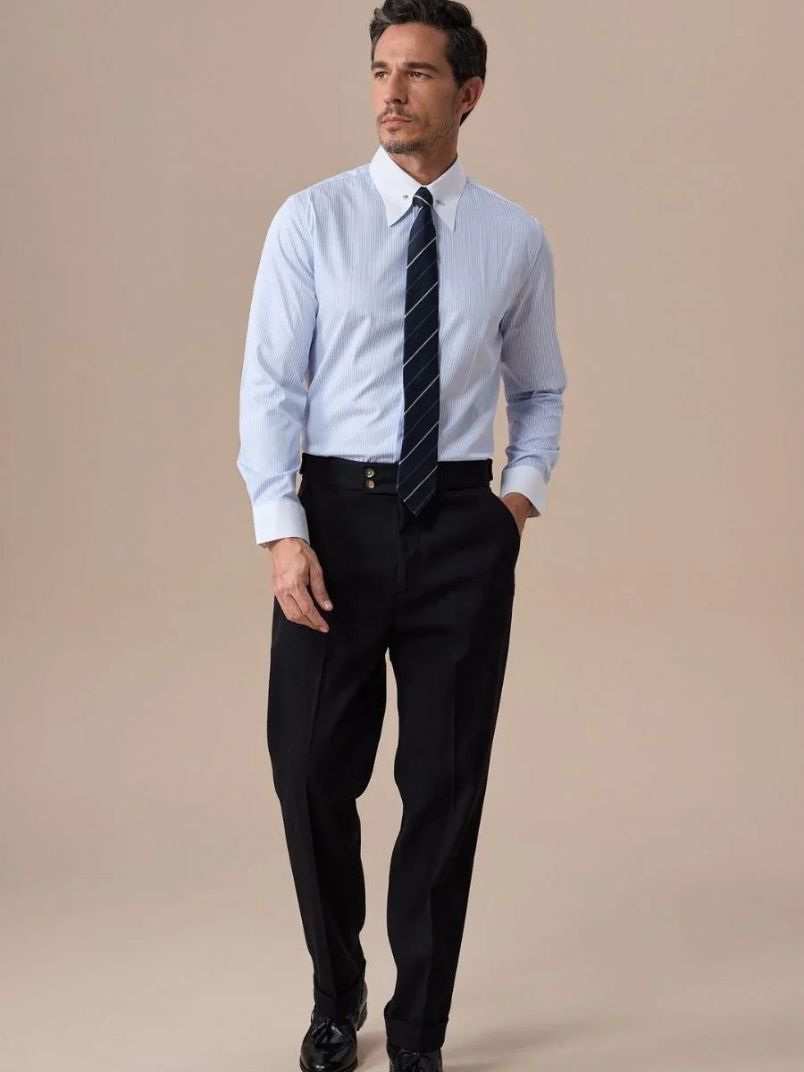 Camisa de negócios Loops com colarinho perfurado