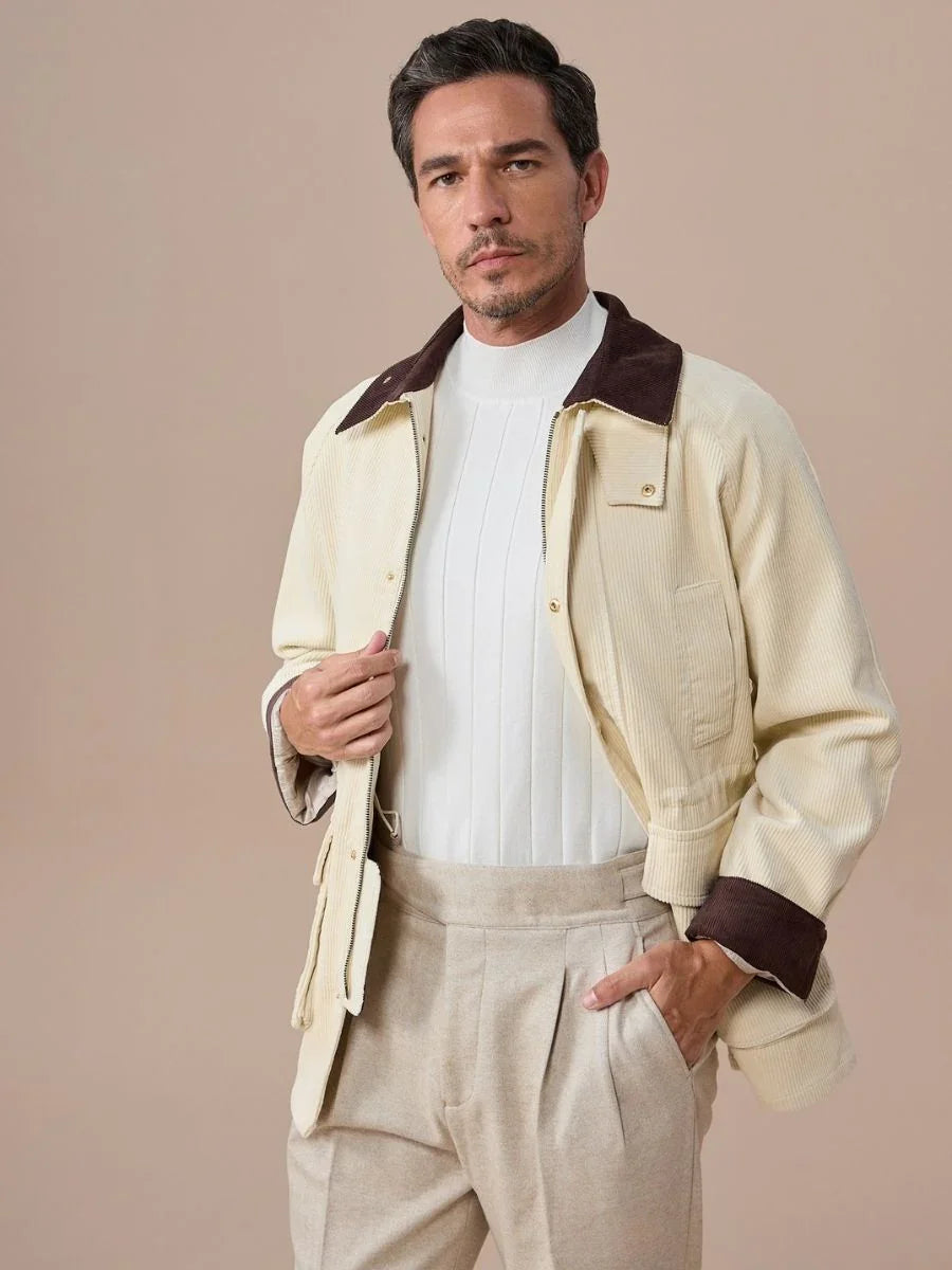 Retro British Corduroy Collar Jacket 100% cotton