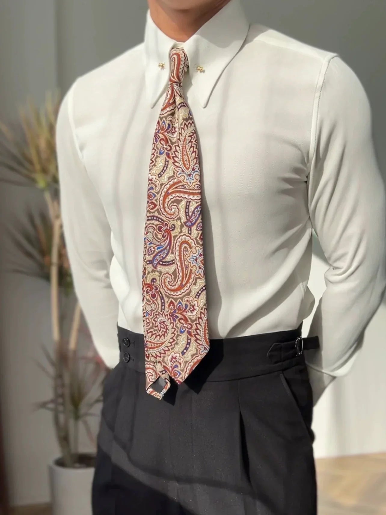 Gravata com estampa paisley